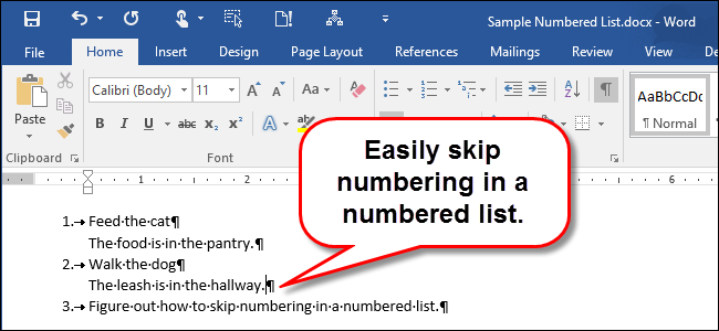 Cómo Omitir La Numeración En Una Lista Numerada En Word