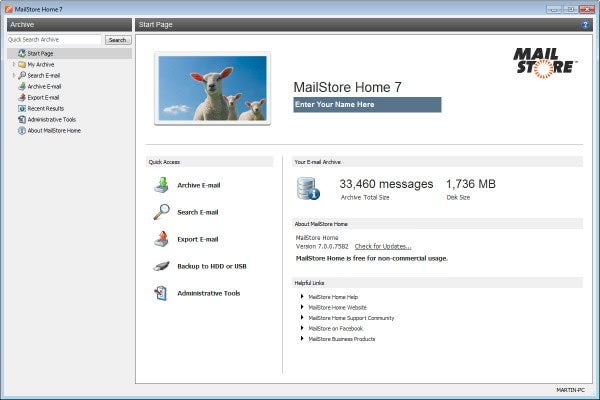 MailStore Home 7.0: Software de archivo de correo electrónico