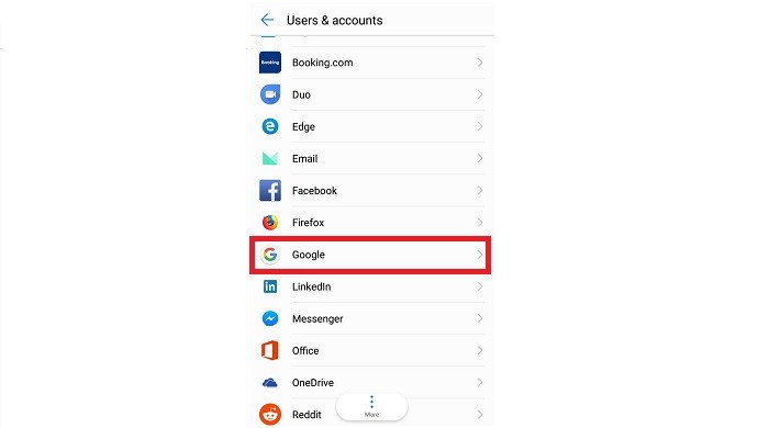 eliminar la cuenta de google del teléfono android