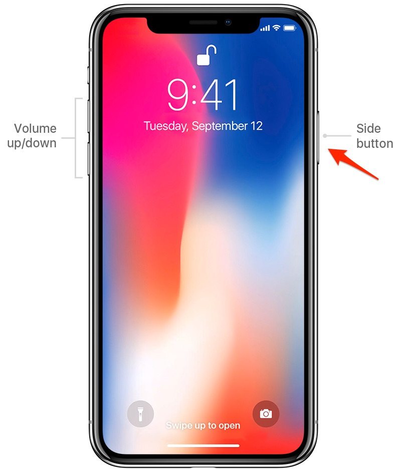 apaga el iphone X