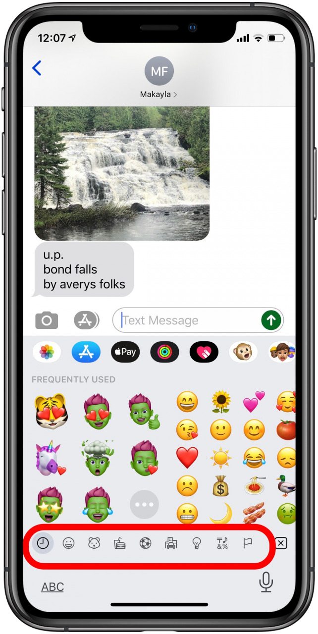 menú emoji iphone
