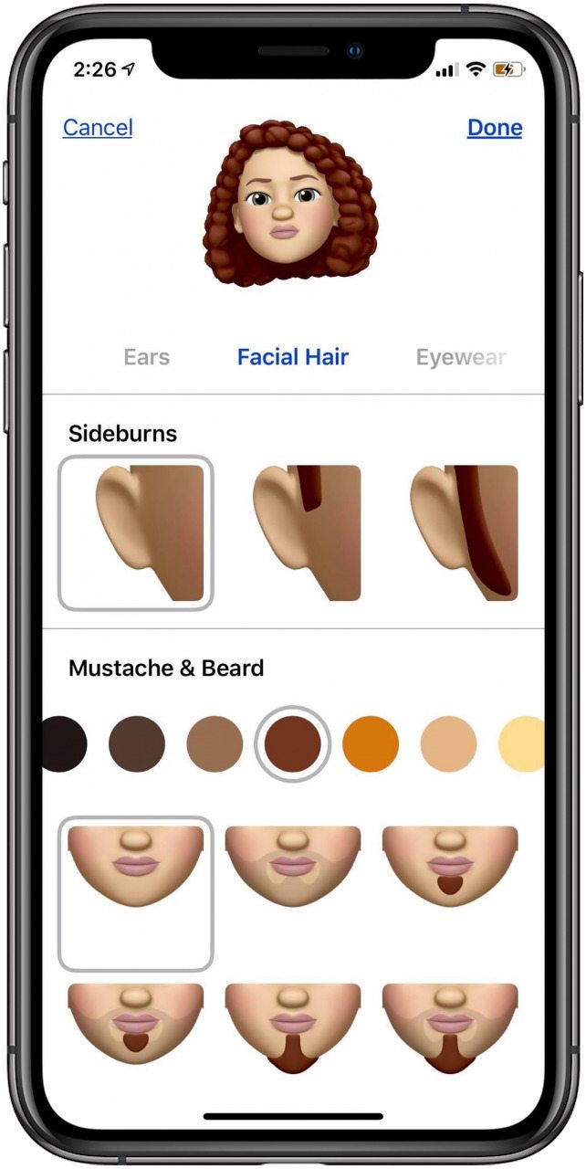 barbas y bigotes memoji
