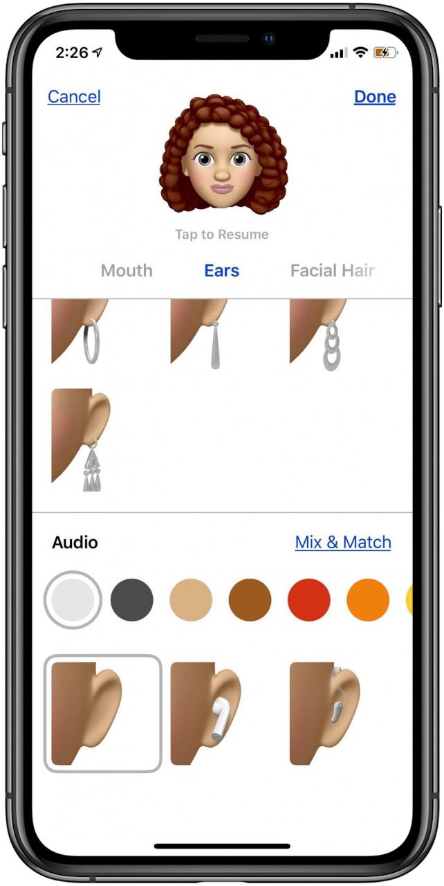 personalizar orejas en memoji