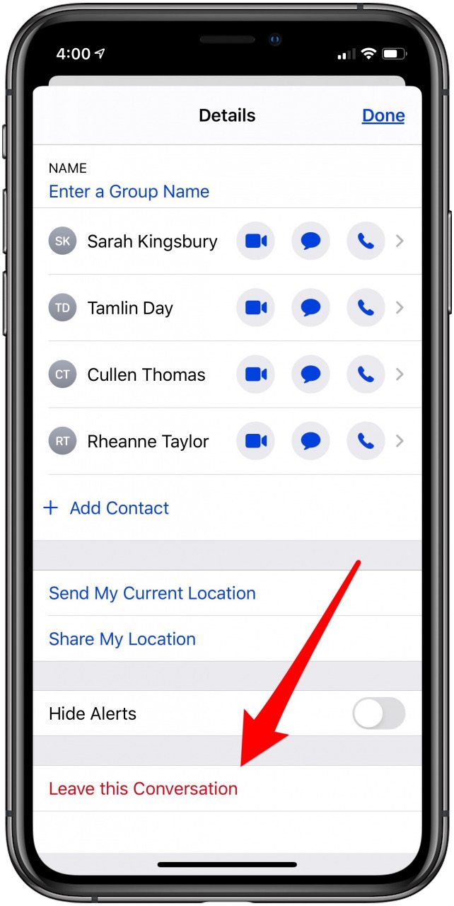 cómo dejar un mensaje grupal en iphone