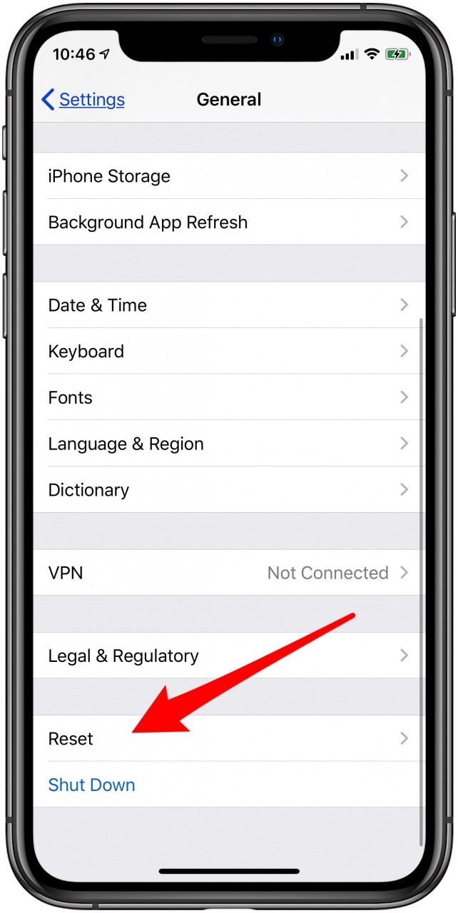 restablecer la configuración de red iphone