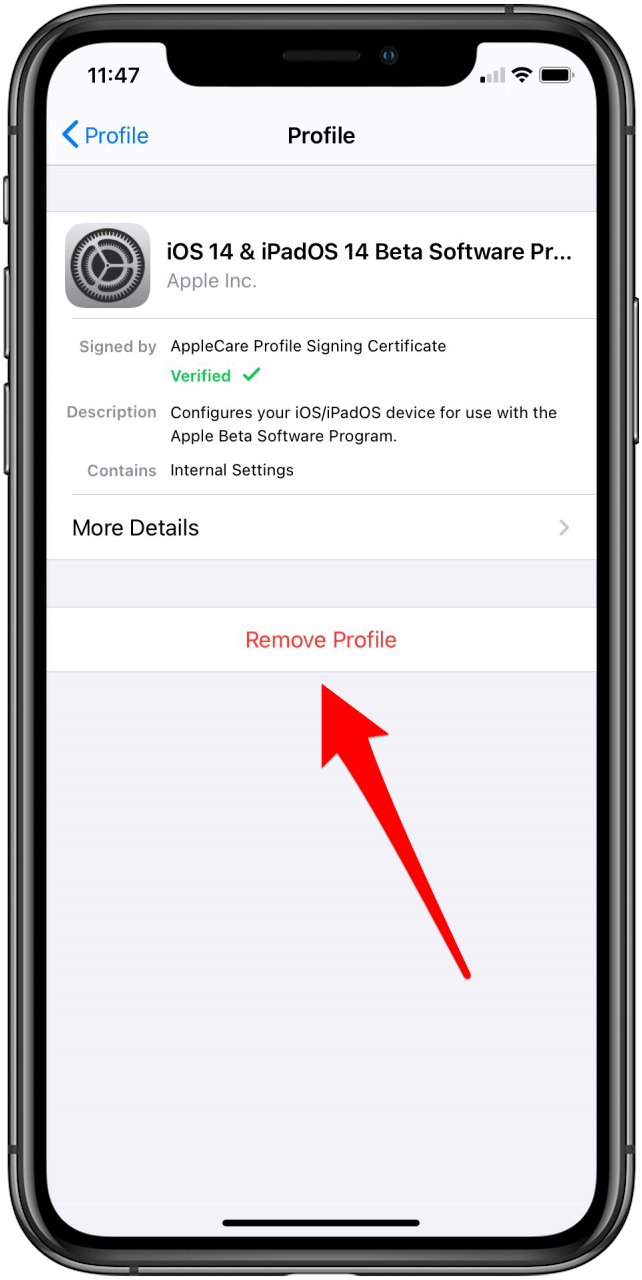 cómo eliminar el perfil beta