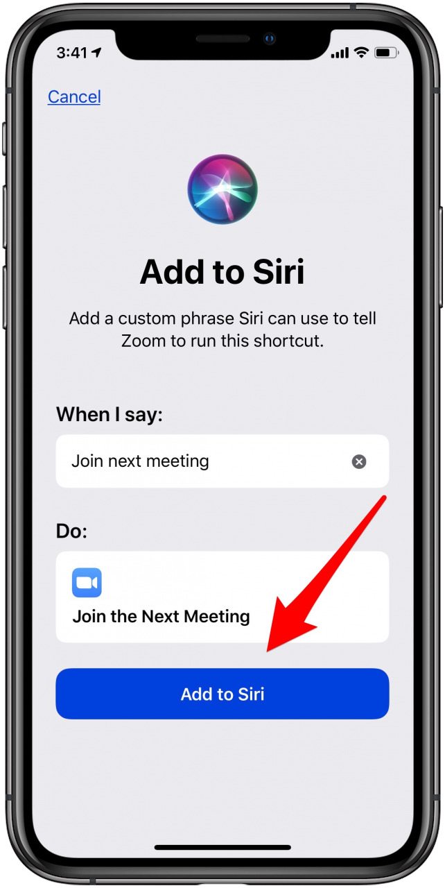 agregar atajo siri para hacer zoom