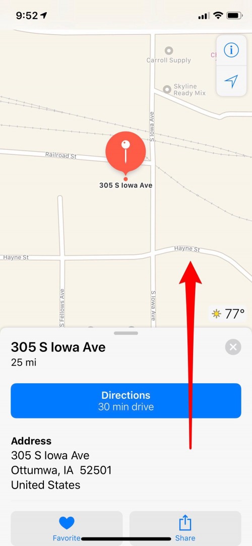 agregar favorito a los mapas de Apple