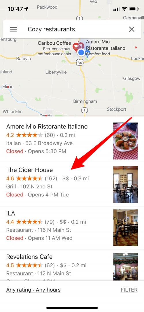 agregar un favorito a google maps en iphone