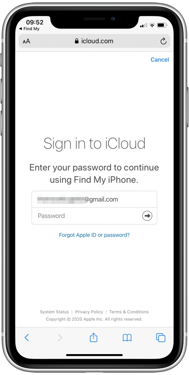 Haz que tu amigo inicie sesión en iCloud para encontrar su iPhone