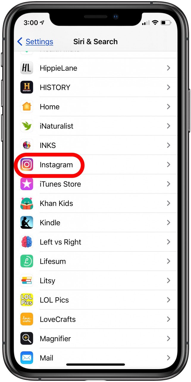 elija la aplicación que no desea en las sugerencias de siri