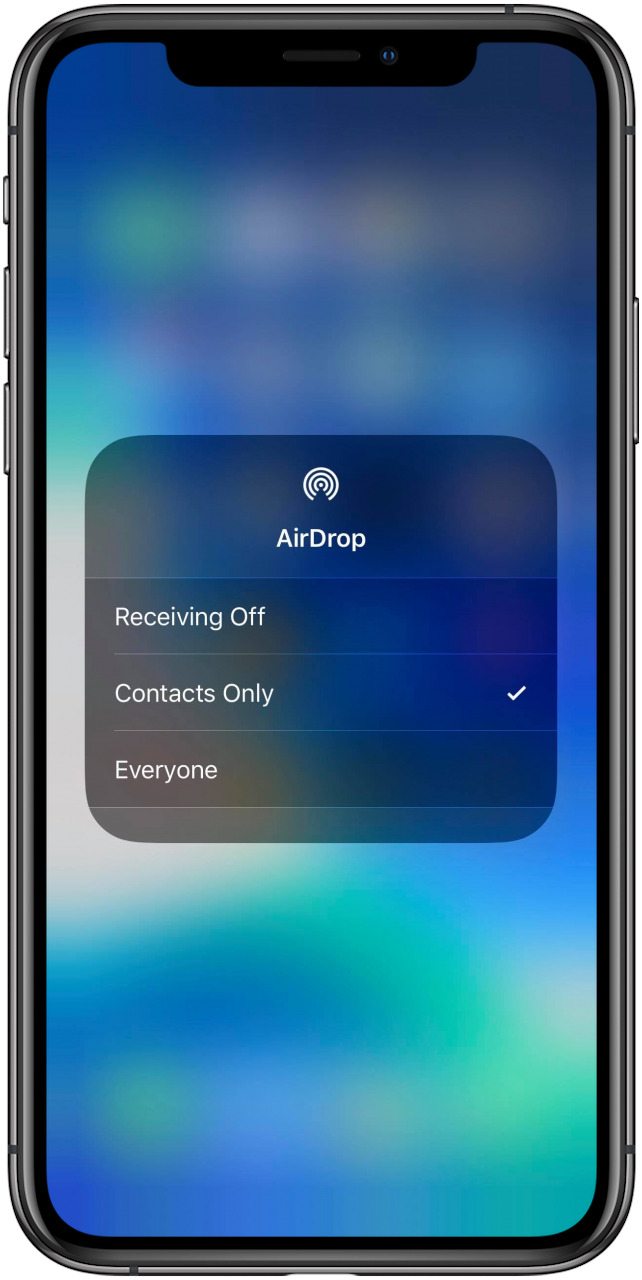 iphone airdrop settings