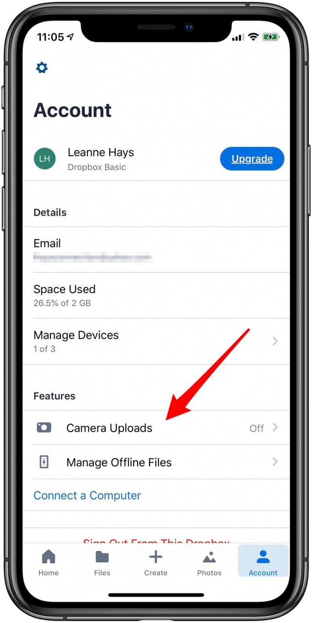 auto save photos from iphone to dropbox