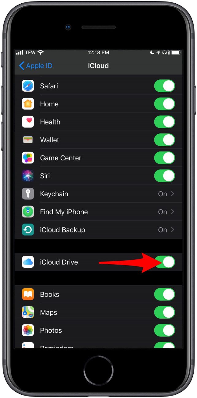 active iCloud Drive para habilitar la sincronización de iCloud Drive