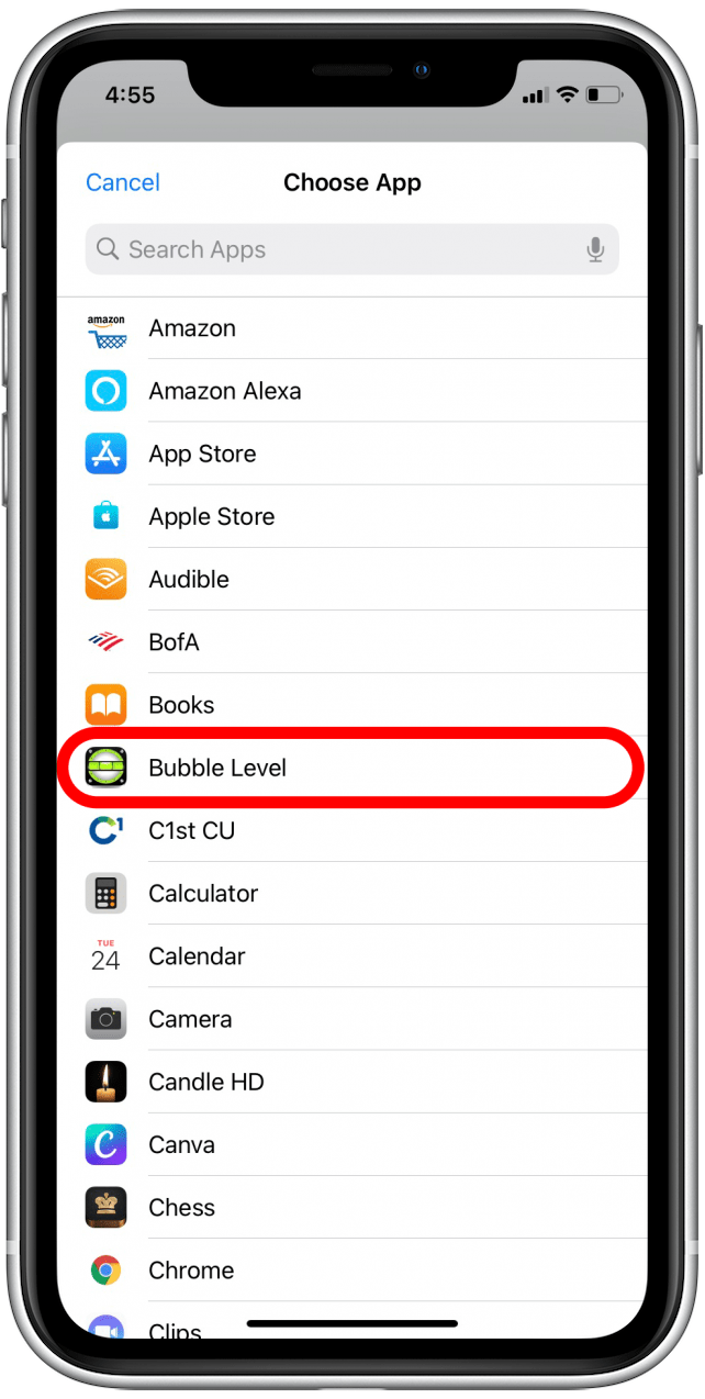 Seleccione la aplicación para la que está creando un nuevo icono