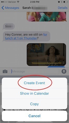 Cómo agregar un evento a la aplicación Calendario desde un mensaje de texto