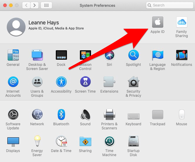 configuración de id de apple en mac