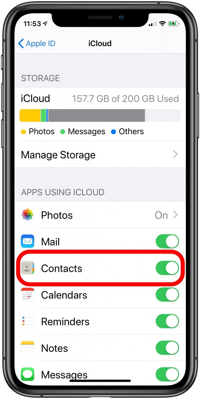 sincronizar contactos de iPhone con iCloud 