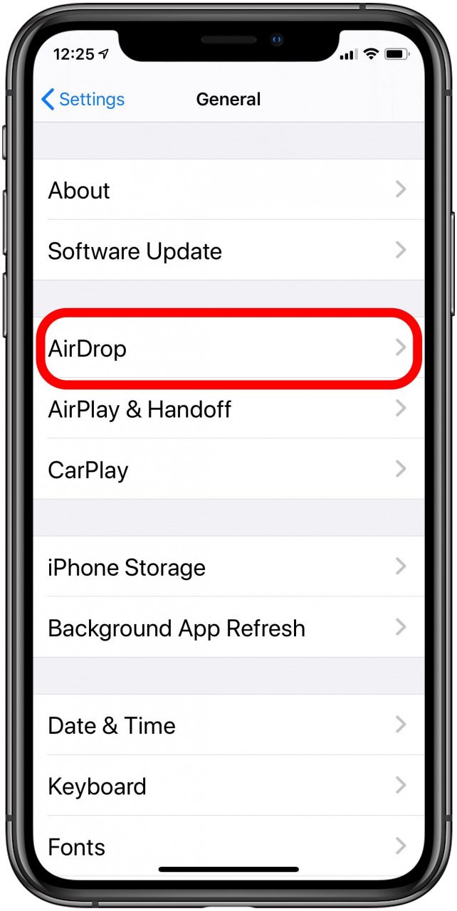 airdrop contactos iphone