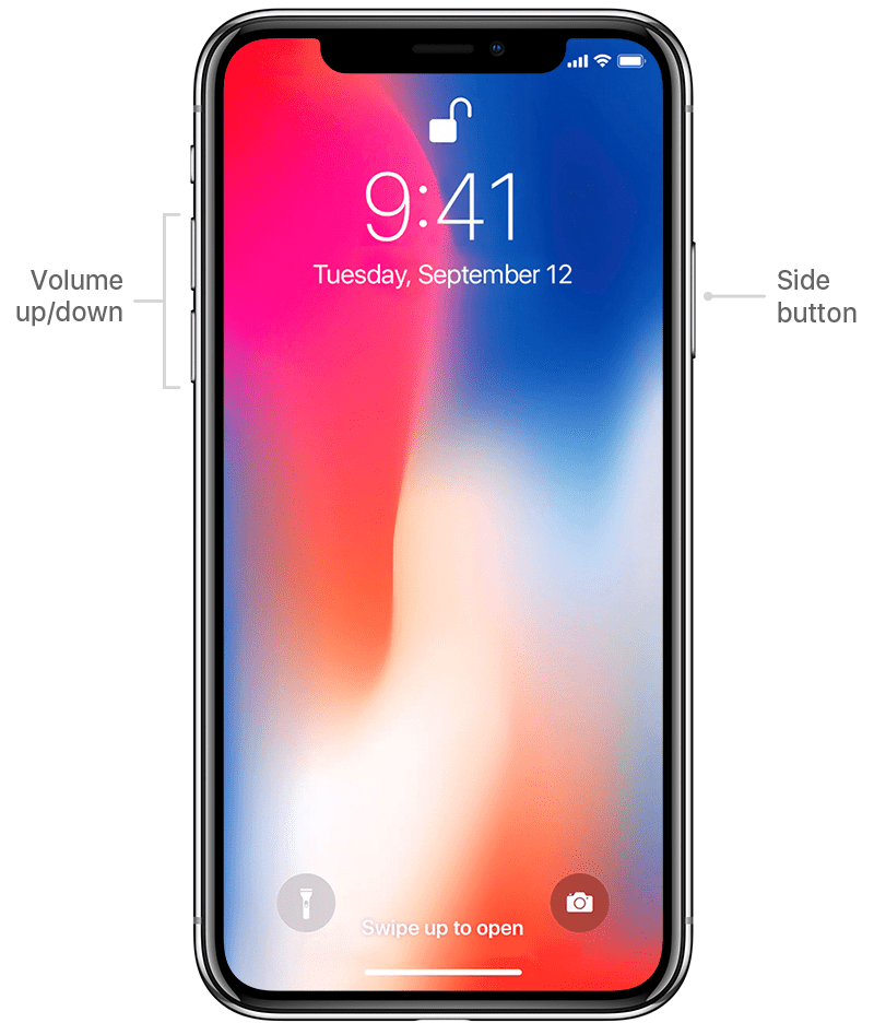 botón lateral iphone x