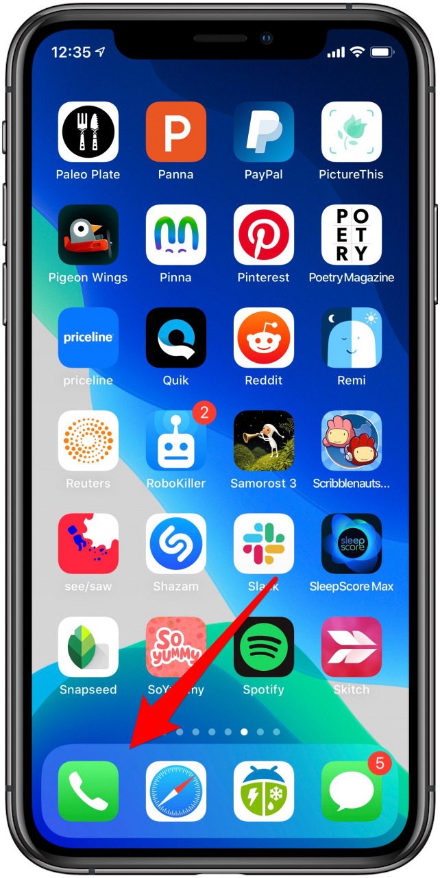 aplicación de teléfono iphone