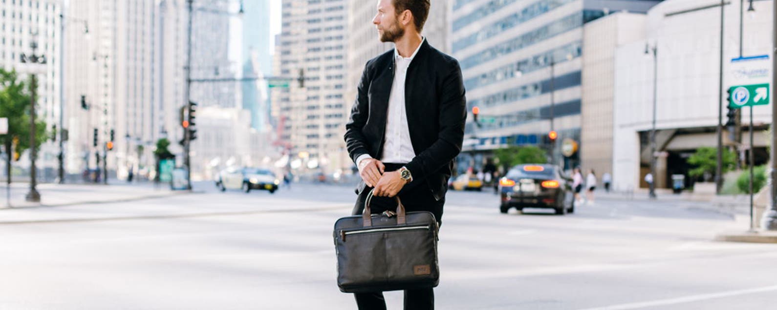 Comentario: Mochila enrollable Solo New York Cameron y maletín de cuero  Shorewood