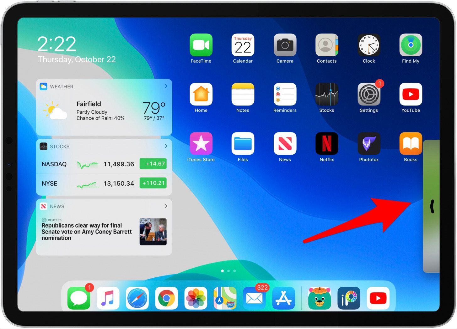 imagen en imagen fuera de la pantalla del ipad