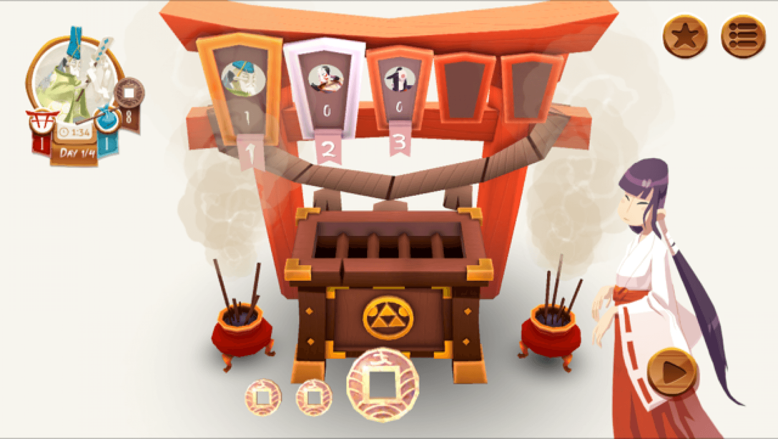 Pantalla de interacción del jugador Tokaido