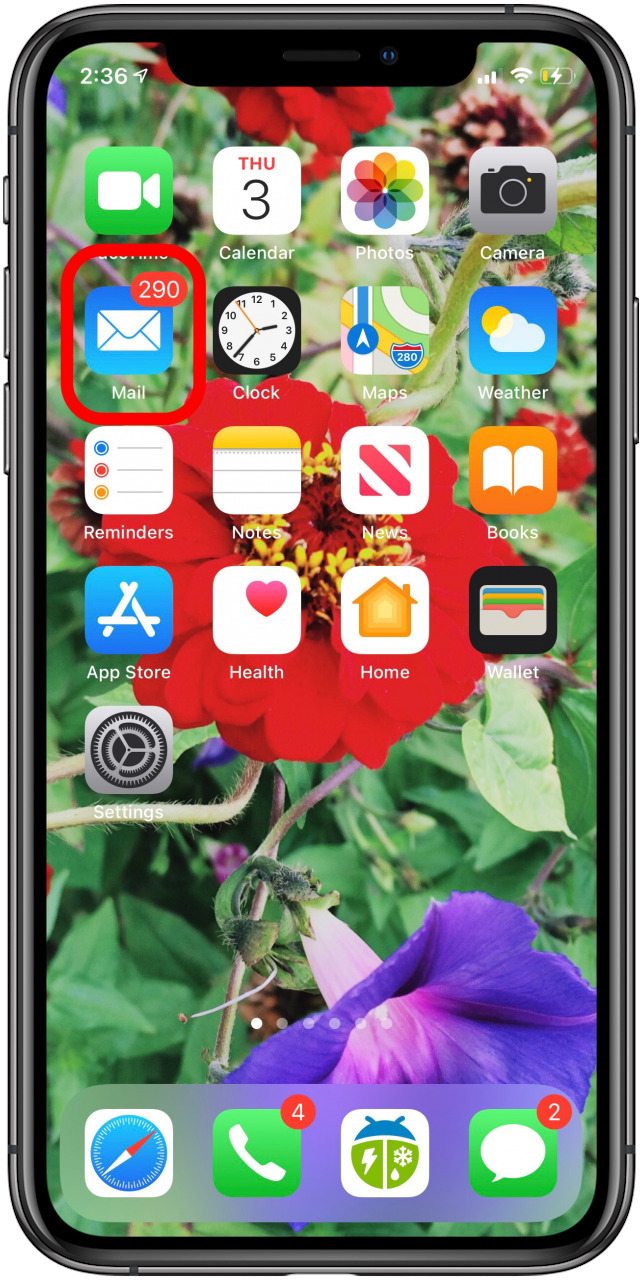 aplicación de correo de Apple