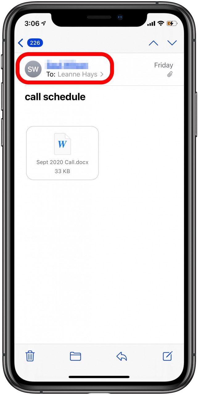 toca el contacto para bloquear el correo electrónico