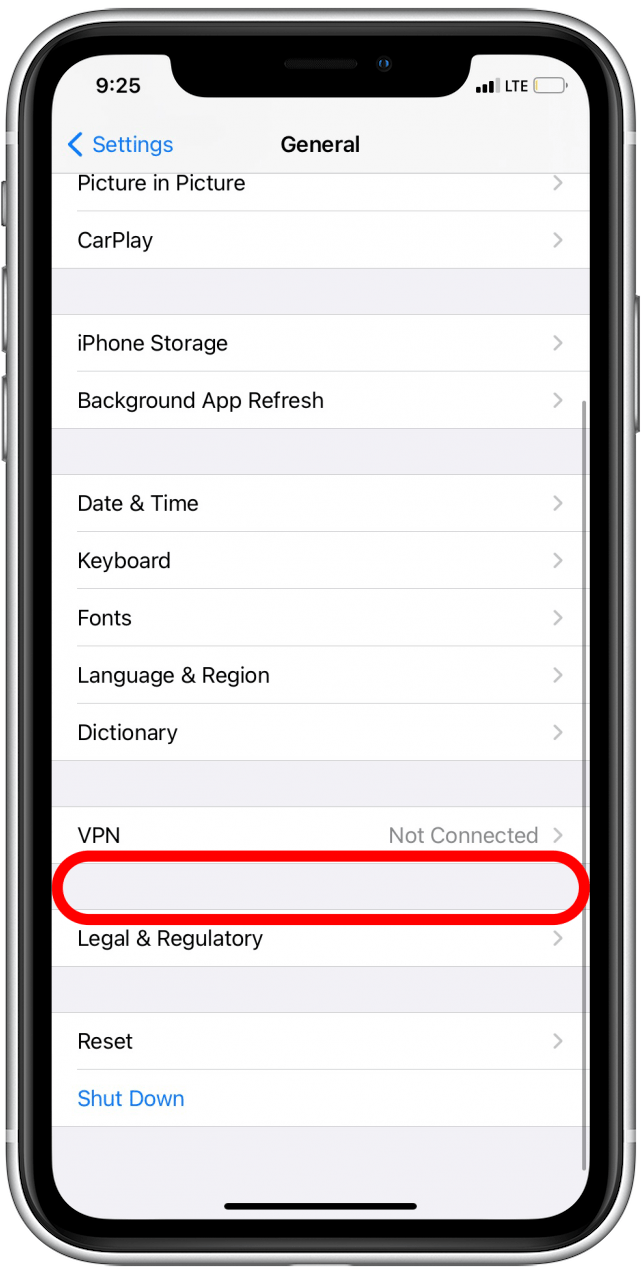 Busque Perfil en VPN.  Si no está allí, no tiene un perfil de apuesta instalado.  Si ves Perfil, tócalo.