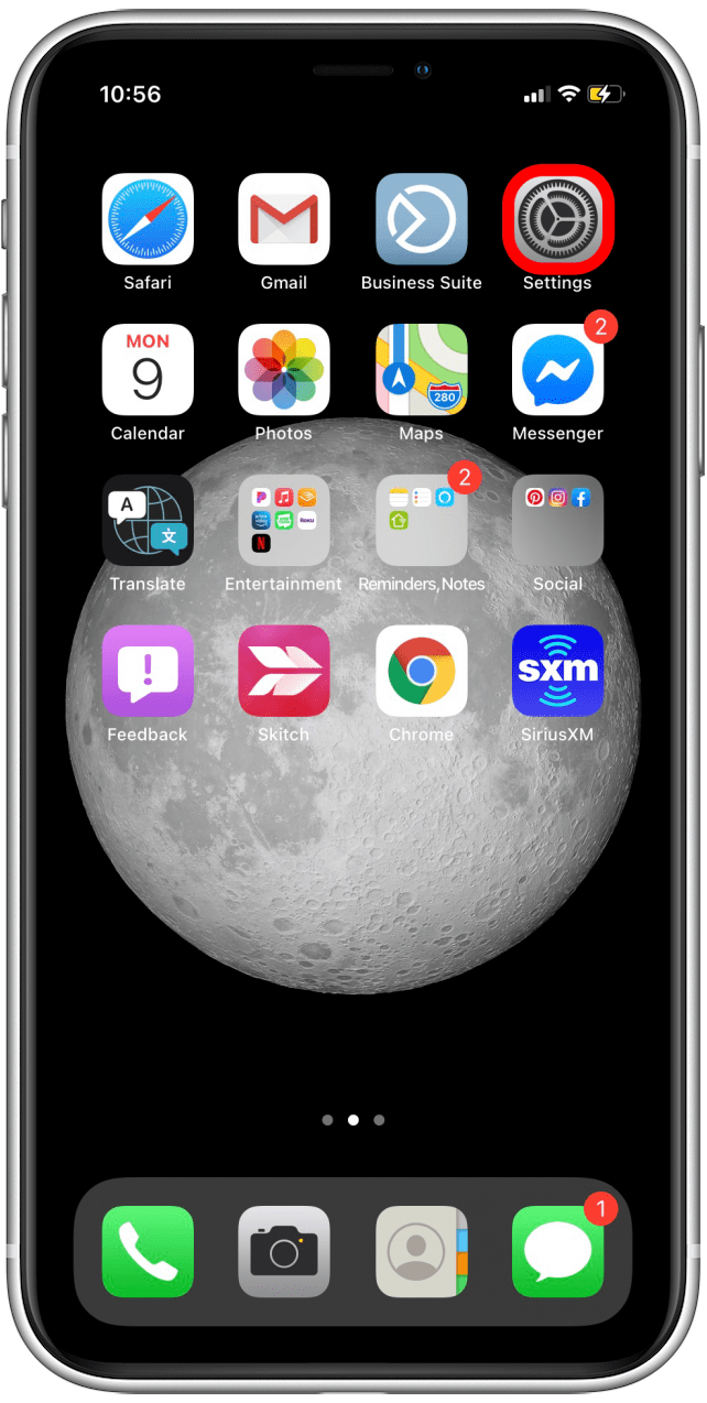 Abra la aplicación Configuración para restablecer y restaurar su iPhone