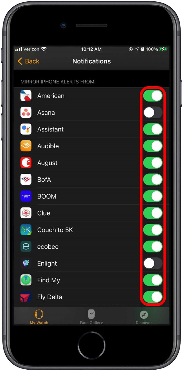 Toggle off the alerts you don't want to mirror from your iPhone