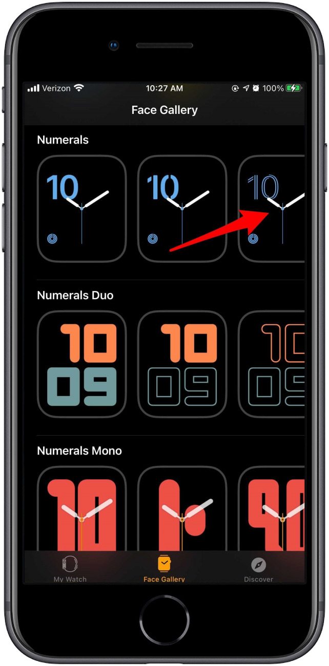 Select a simple watch face to customize