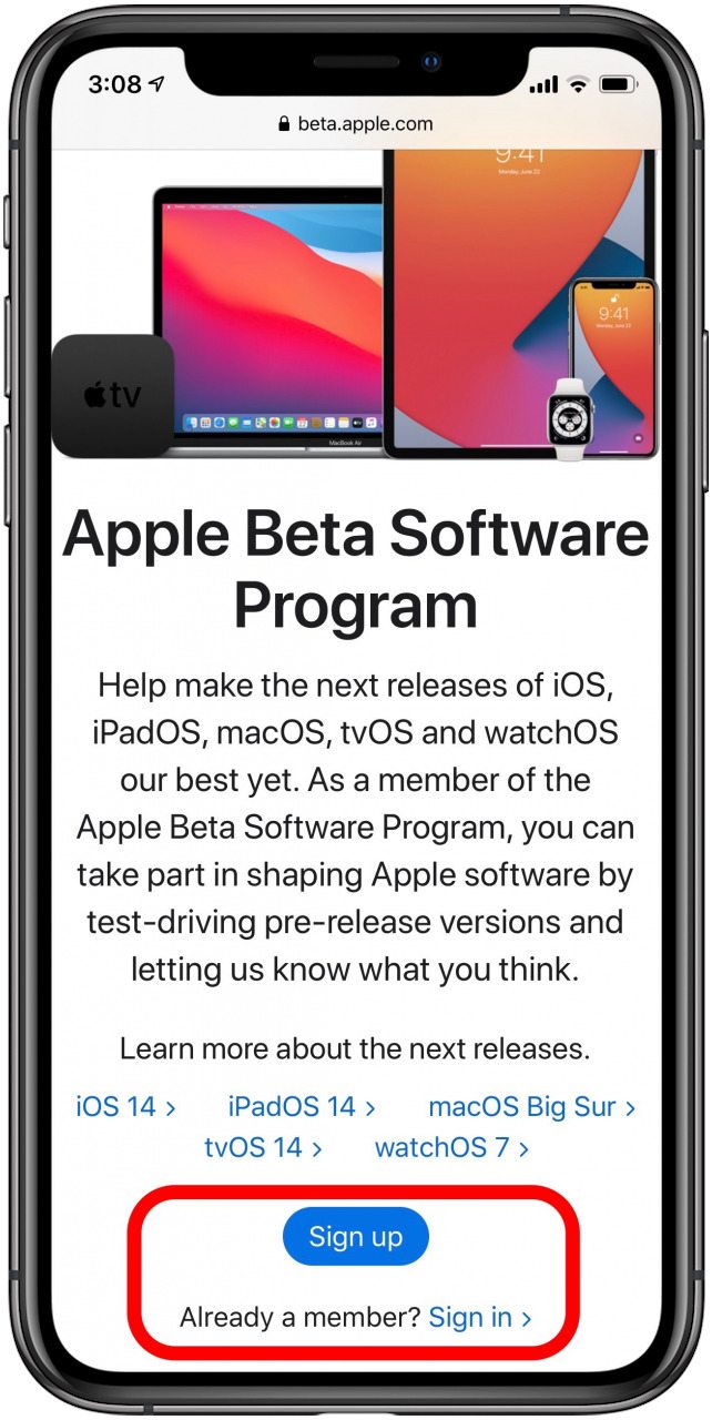 programa beta de apple