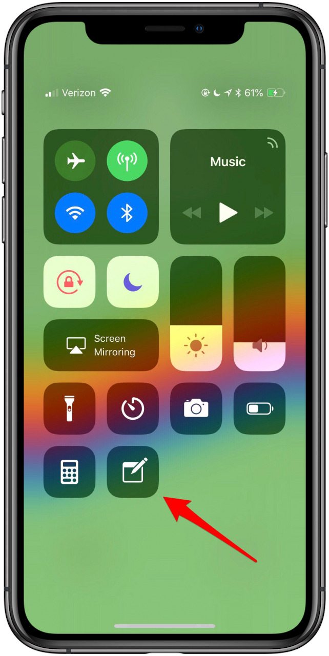 centro de control de iphone
