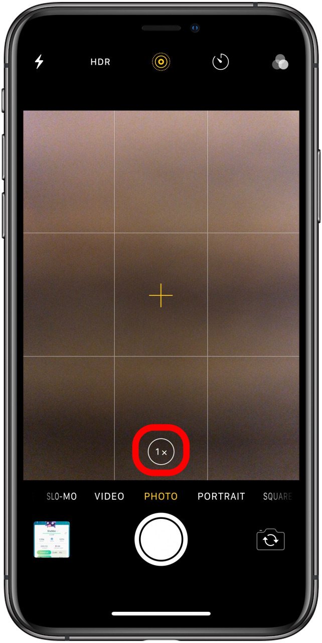 press the zoom button to open the zoom slider