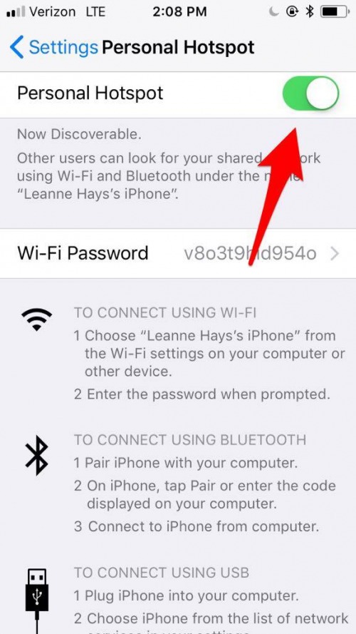 Cómo conectarse a un punto de acceso Wi-Fi personal mediante Bluetooth o un cable USB