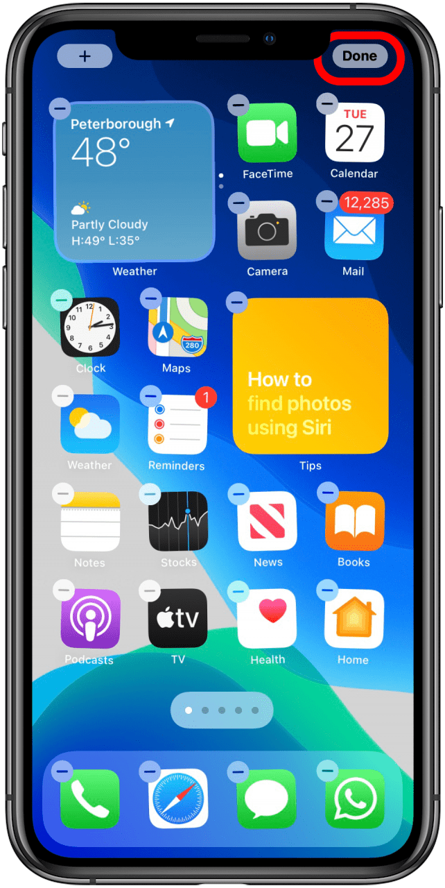 widgets de iPhone