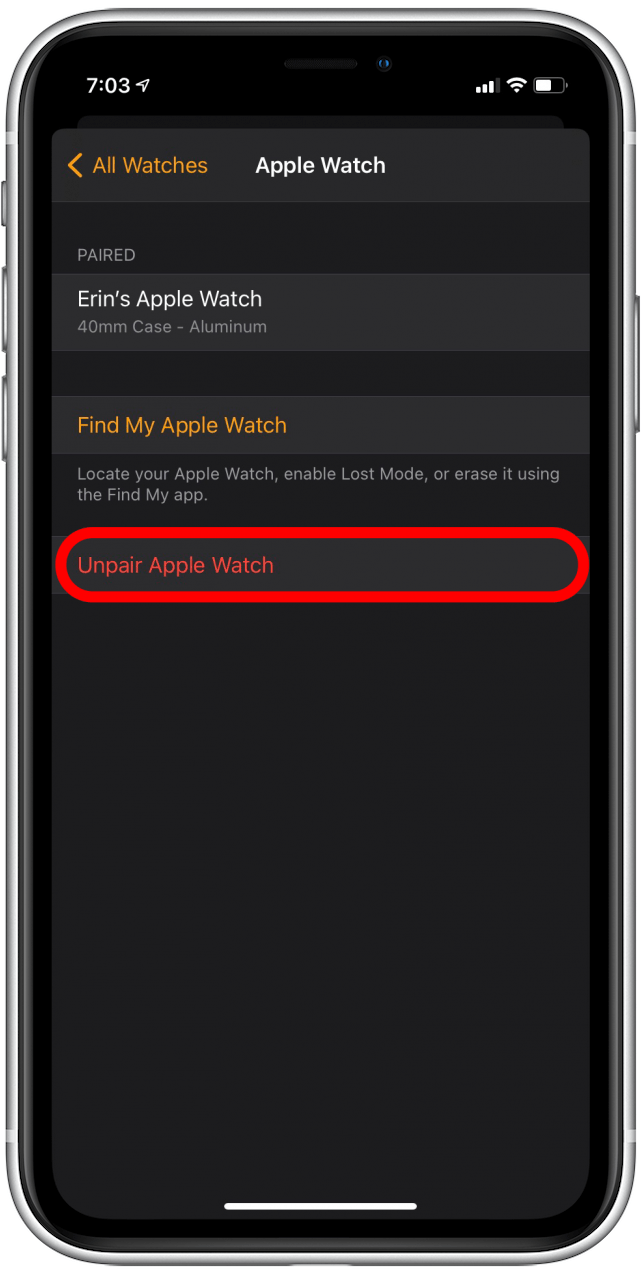 Toca Desvincular Apple Watch
