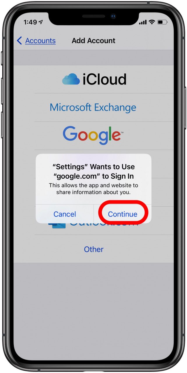 agregar cuenta de Google a la aplicación de correo