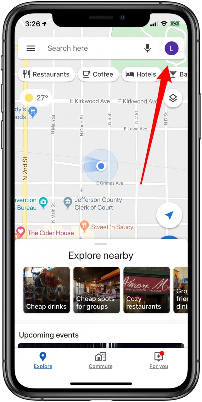 toca tu icono de Google en Google Maps