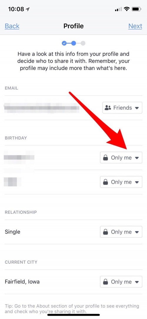 configuración de privacidad de facebook