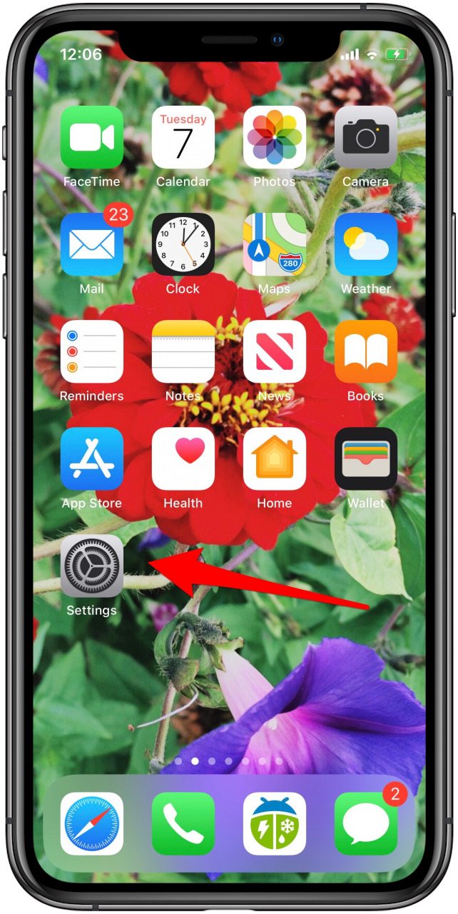 configuración de iphone 