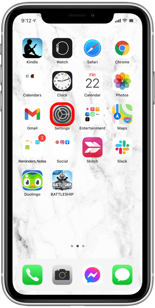 Abra la aplicación de configuración para cambiar el nombre del iPhone