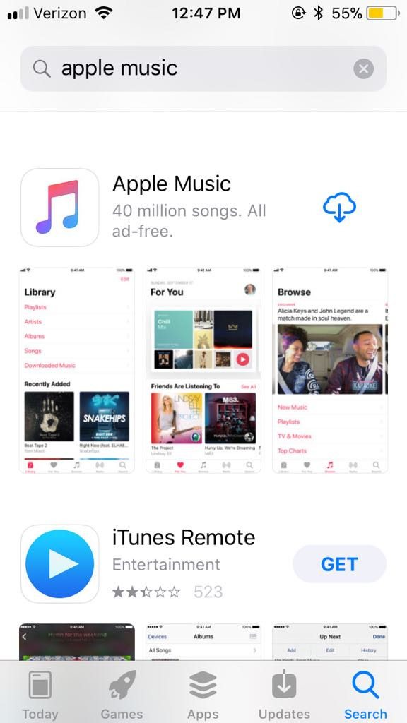 aplicación de música de Apple