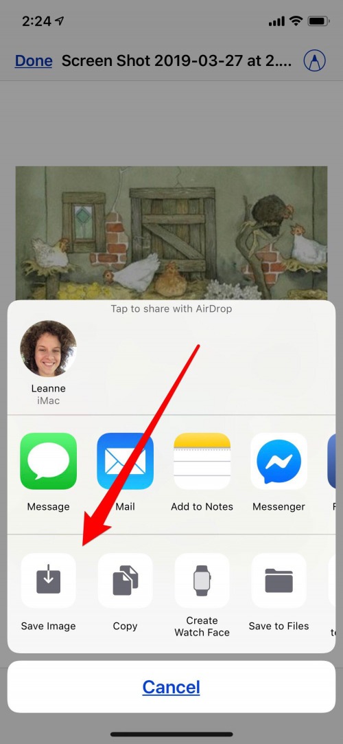 save a photo from email