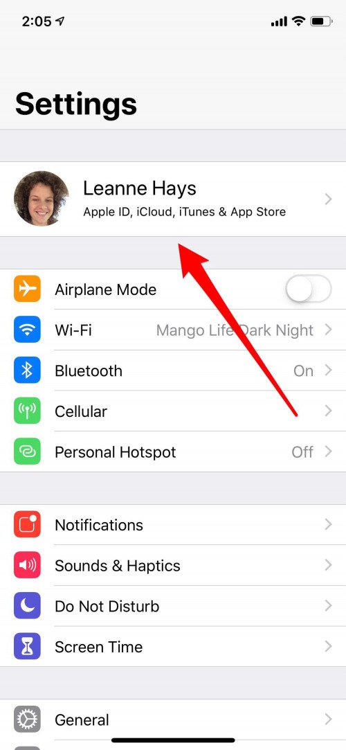 change icloud settings