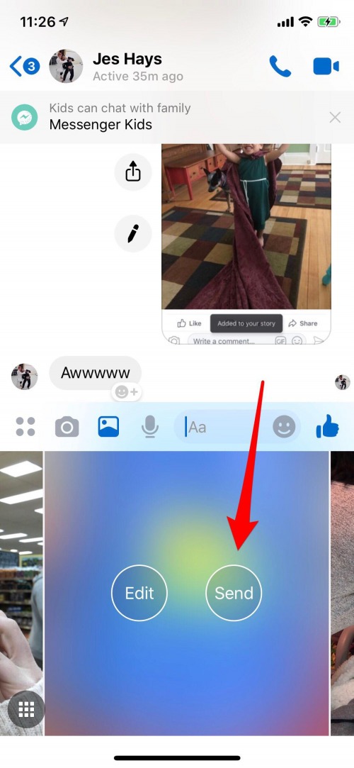 use messenger to send photos