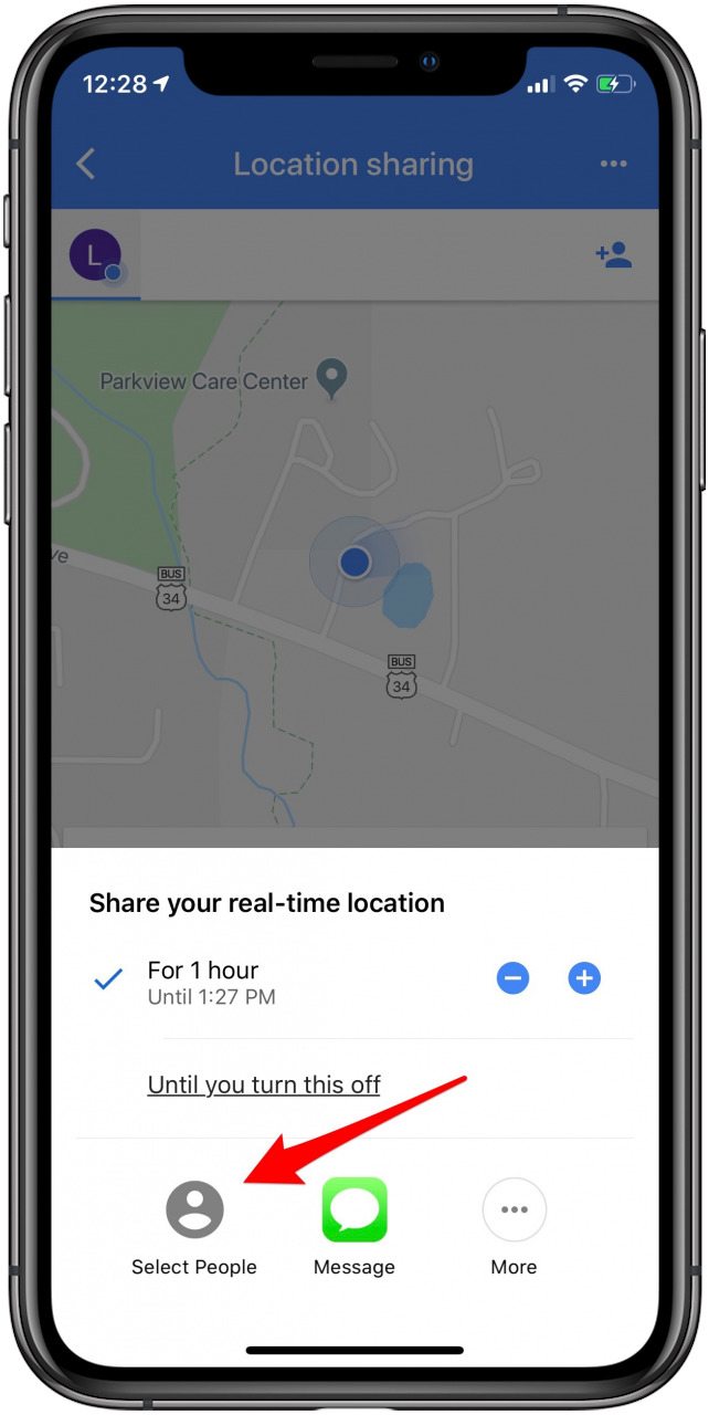 toca seleccionar personas en google maps